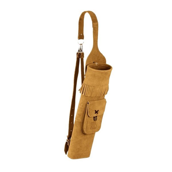 elTORO Rückenköcher Wildleder - mit aufgesetzter Tasche